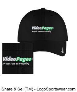 VideoPages Black Cap (1) Logo - Logo in Middle Position, Front of Cap. Design Zoom