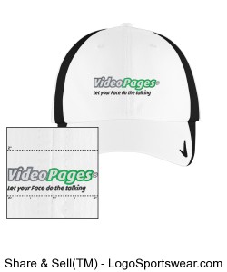 VideoPages White and Black Cap - Logo in Front Middle Position. Design Zoom