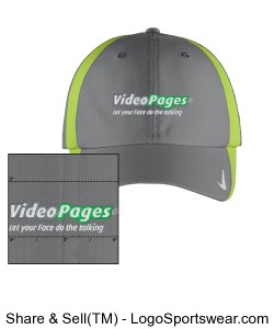 VideoPages Grey and Green Cap - Logo in Front Middle Position. Design Zoom